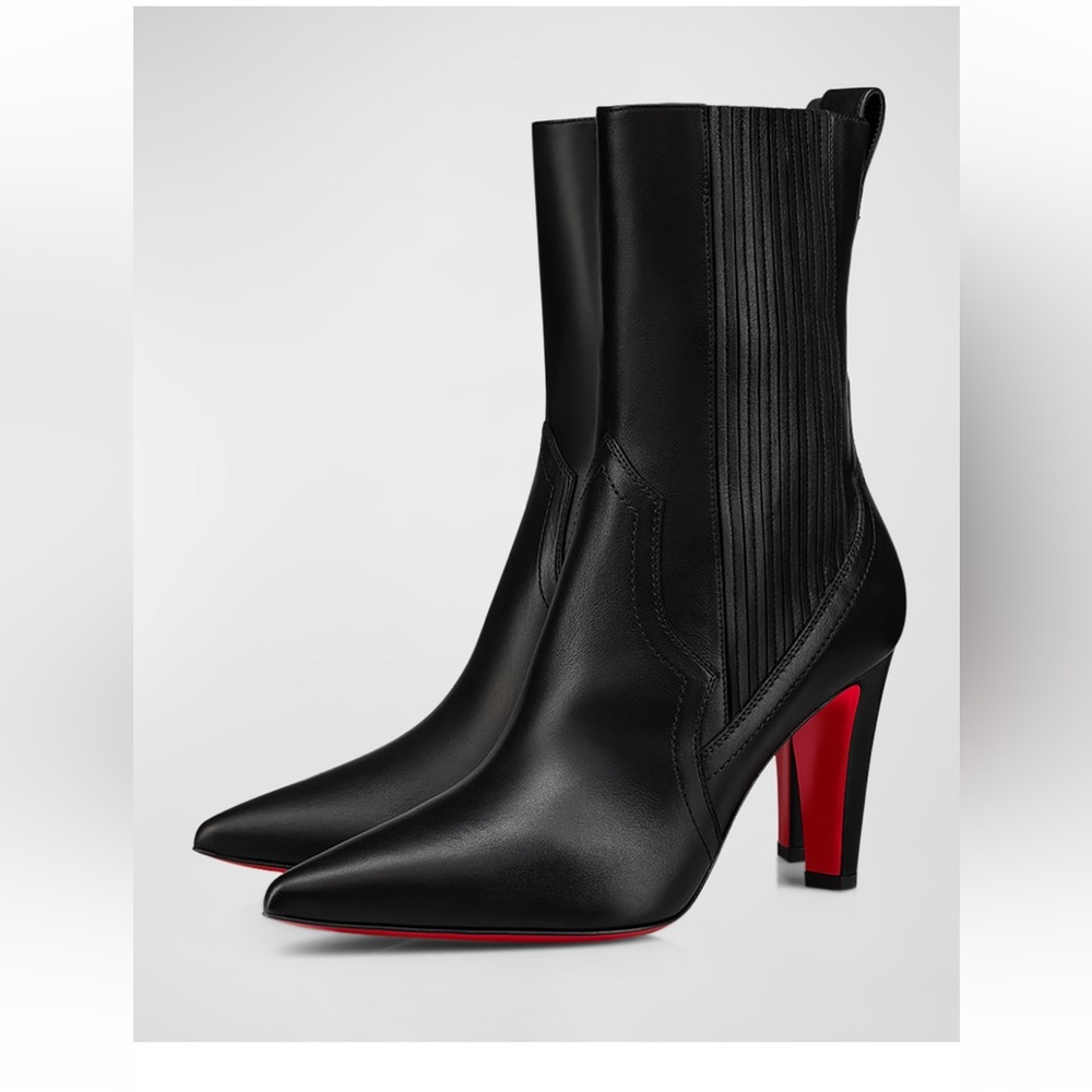 Black Leather Ankle Boots Christian louboutin